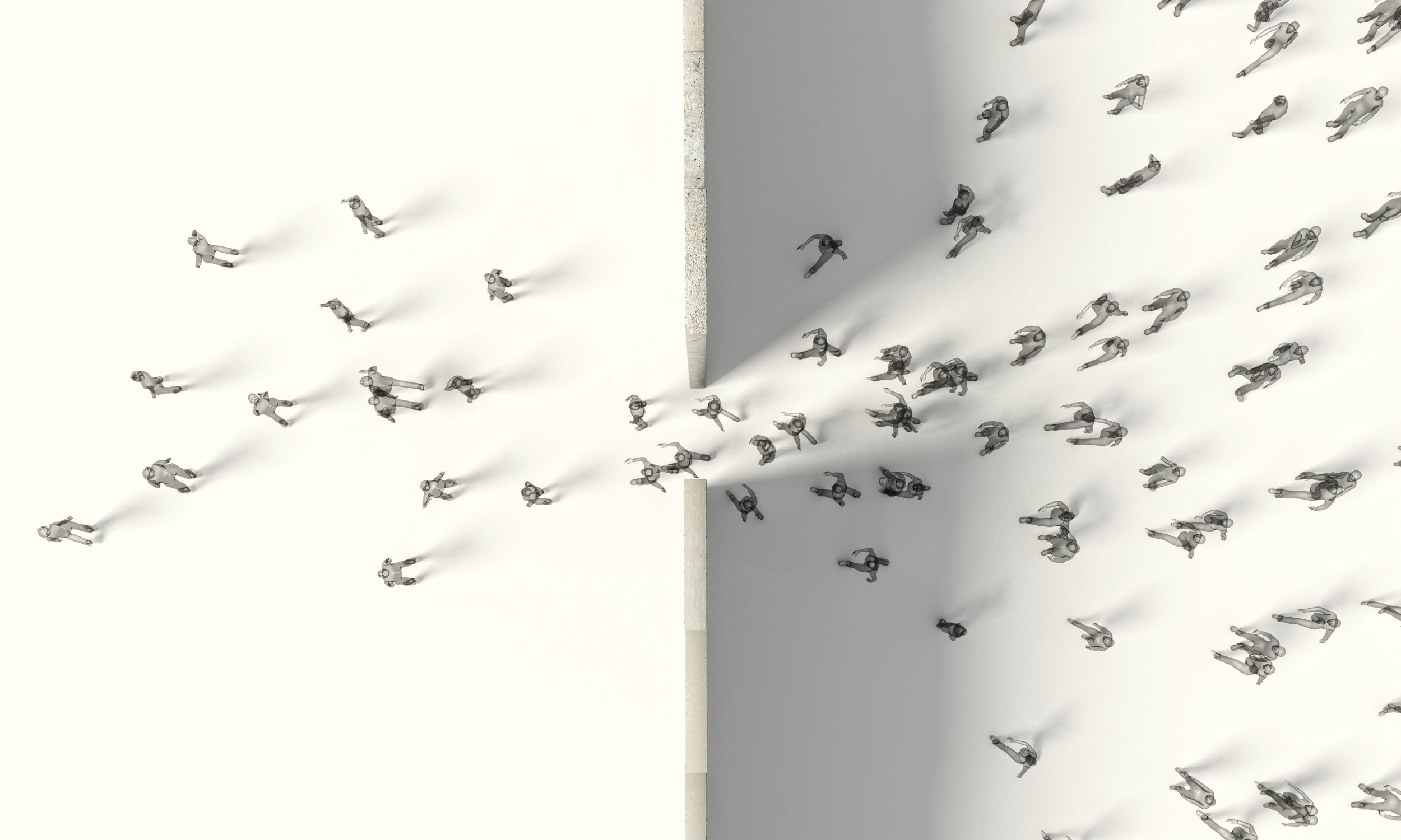 border barrier concept people 3d rendering image