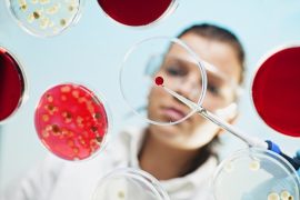Ung kvinnelig forsker i laboratorium