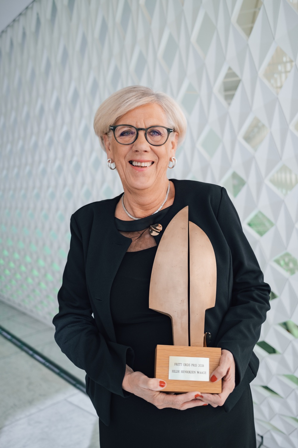 Fritt Ords pris overrekkes professor Hilde Henriksen Waage 7 mai i år. Foto: Krister Sørbø, Fritt ord